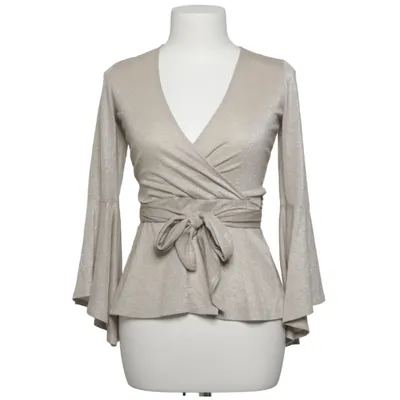 Wickelbluse (Beige) von Bubbleroom Elasthan, Metallfaser, Polyamid