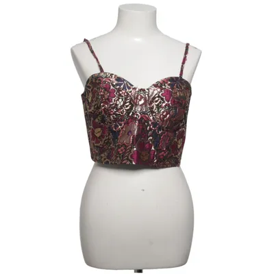 Crop top (Lila, Guldfärgad, Flerfärgad) från Miss Selfridge Metallfiber, Polyester
