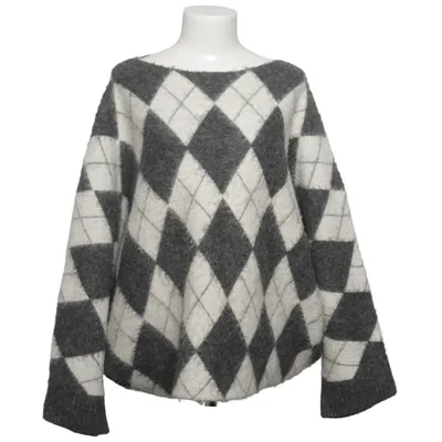 Sweater (Gray, White) from Pringle of Scotland x H&M Polyester, Acrylic, Polyamide, Alpaca wool, Wool, Elastane