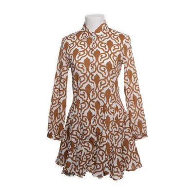 Skjortklänning (Vit, Brun) från Dixie Bomull