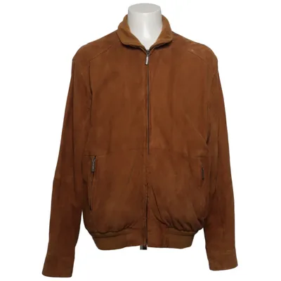 Lederjacke (Braun) von Saki Collection Baumwolle, Leder, Polyester