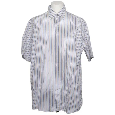 Korte mouwen shirt (Wit, Blauw, Bruin) van John Cabot Katoen