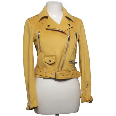 Bikerjacke (Gelb) von Zara Basic Outerwear Elasthan, Polyester