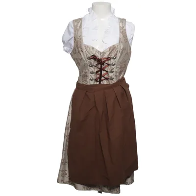 Dirndl (White, Brown) from Edel Herz Cotton, Polyester