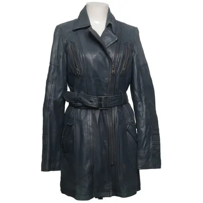 Leren jas (Blauw) van Eddy's Jackets Leer, Polyester