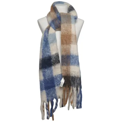 Halstørklæde (Blå, Brun, Hvid) fra COS Mohair, Polyamid, Uld