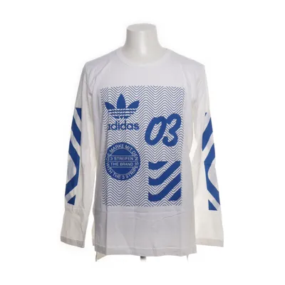 Lange mouwen shirt (Wit, Blauw) van Adidas Katoen