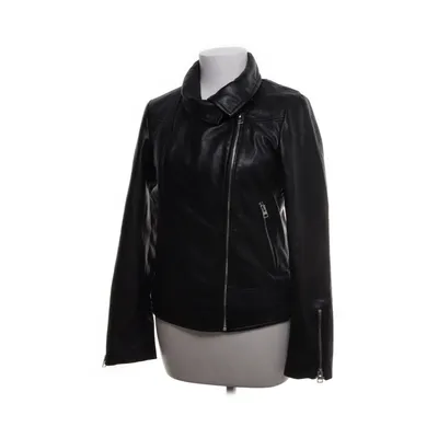 Bikerjakke (Sort) fra Mango Polyester, Læder