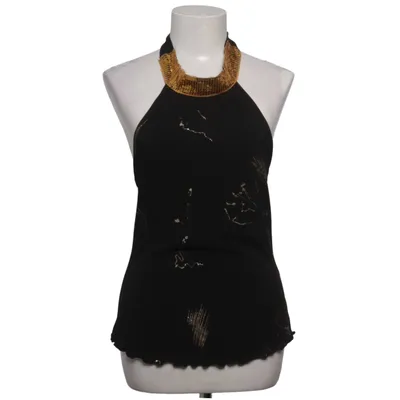 Halterneck top (Sort, Guld) fra Sisters Point Elastan, Polyester