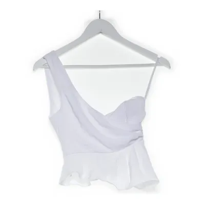 Peplum top (Wit) van Superdown Polyester