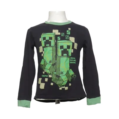Långärmad t-shirt (Svart, Grön) från Minecraft Bomull