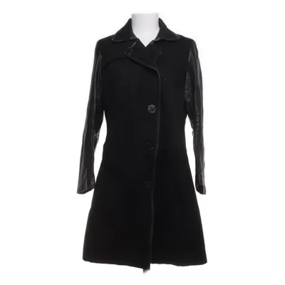 Coat (Black) from Laura Clement Wool, Polyester, Leather