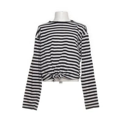 Lange mouwen shirt (Wit, Zwart) van H&M Basic Katoen, Elastaan