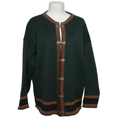 Cardigan (Green, Black, Orange) from Volund Wool
