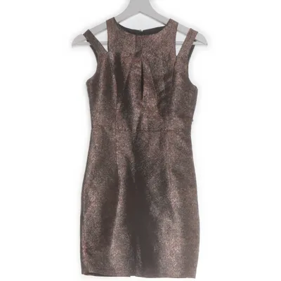 Cocktailklänning (Brun, Flerfärgad) från ASOS Petite Metallfiber, Polyester