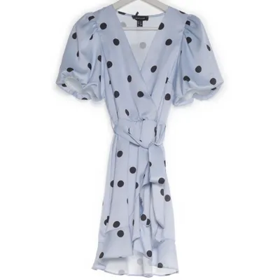 Omlottklänning (Blå, Svart) från New Look Elastan, Polyester