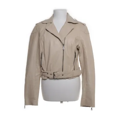 Bikerjack (Beige) van Zoul Polyester, Leer