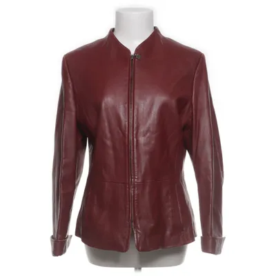 Läderjacka (Röd) från Ritva Liisa Pohjalainen Skinn, Polyester, Viskos