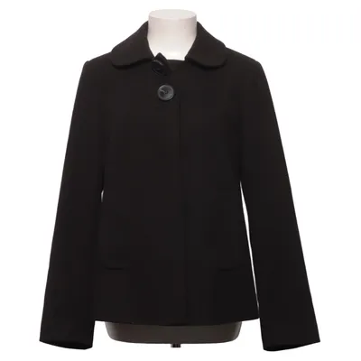 Manteau (Noir) de George Élasthane, Polyester, Viscose