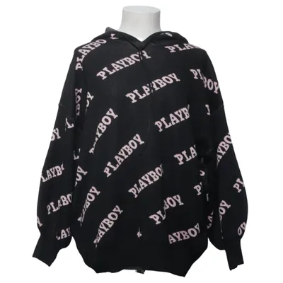 Hættetrøje (Sort, Pink) fra Playboy x Missguided Polyamid, Genanvendt polyester, Viscose