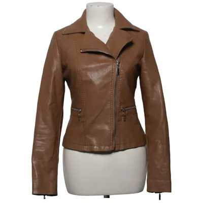 Bikerjack (Bruin) van Attentif Polyester, Polyurethaan, Viscose