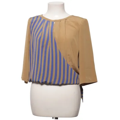 Blouse portefeuille (Beige, Bleu) de Parisienne Polyester