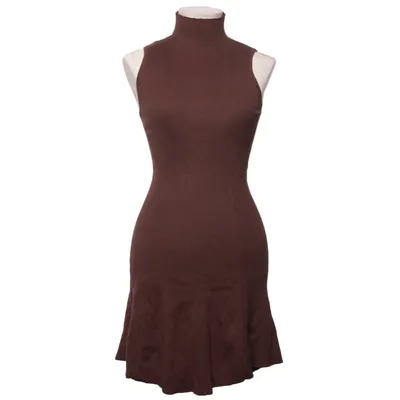 Robe à col roulé (Marron) de Voyelles Élasthane, Polyamide, Viscose