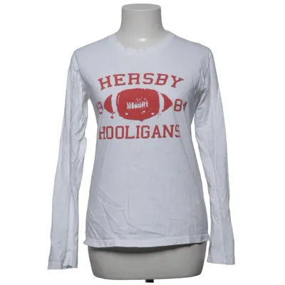 Långärmad t-shirt (Vit, Röd) från Gildan Softstyle Bomull