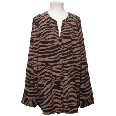 Blouse (Beige, Black) from Zizzi Elastane, Polyester