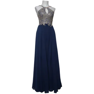 Evening gown (Blue, Gold) Polyester