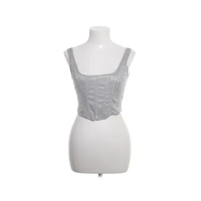 Crop top (Sølv) fra PrettyLittleThing Polyester