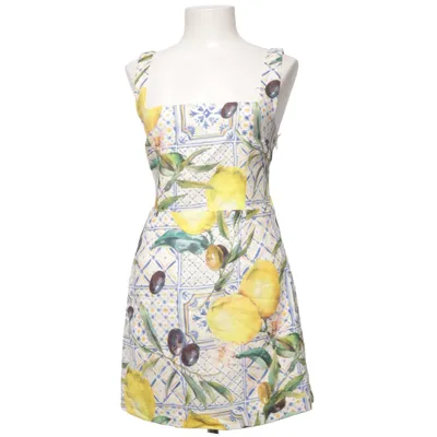 Jurk (Wit, Geel, Blauw) van Reserved Katoen, Linnen, Viscose