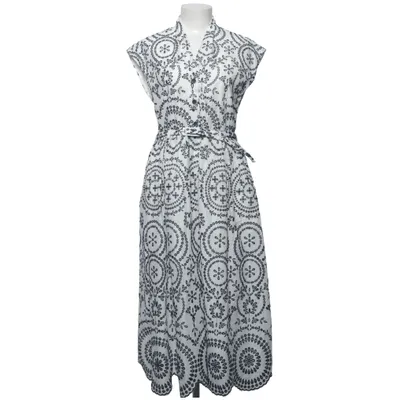 Maxi jurk (Wit, Zwart) van Zara Katoen, Polyester