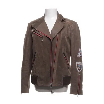 Bikerjakke (Brun, Rød) fra Landhaus Akryl, Polyester