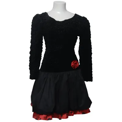 Robe (Noir, Rouge) de Chou Chou Coton, Modal, Polyamide, Polyester, Viscose