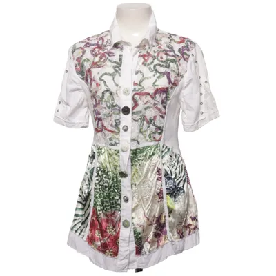 Top (White, Multicolored) from Elisa Cavaletti Cotton, Elastane, Polyester