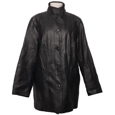 Läderkappa (Svart) från Maria Reich Skinn, Polyester