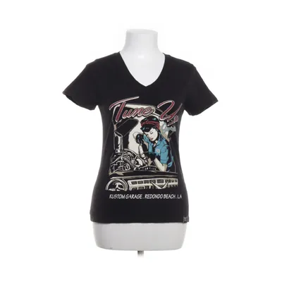 T-shirt (Black, Multicolored) from Queen Kerosin Cotton, Elastane