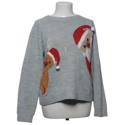 Pull de Noël (Gris) de Ckh Acrylique, Fibre métallique, Polyester