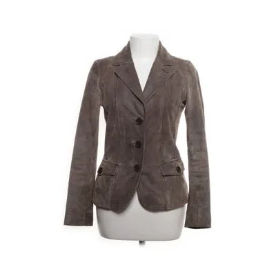 Leather blazer (Brown) from Blendshe Polyester, Leather