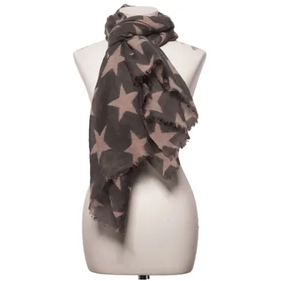 Shawl (Gray, Beige) from Becksöndergaard Silk, Wool