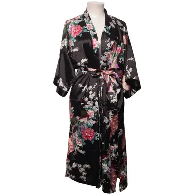 Kimono (Zwart, Meerkleurig) van Oriental Village Zijde