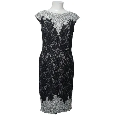 Robe de cocktail (Noir, Blanc) de Tadashi Shoji Nylon, Polyester, Viscose