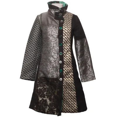 Frakke (Sort, Grøn, Flerfarvet) fra Desigual Akryl, Bomuld, Polyester, Viscose, Uld