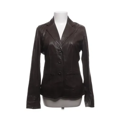 Blazer en cuir (Marron) de Luisa Cerano Acétate, Cuir, Viscose