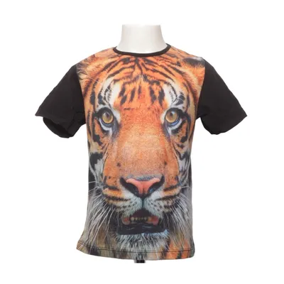 T-shirt (Sort, Orange, Flerfarvet) fra Nature Planet Bomuld, Polyester
