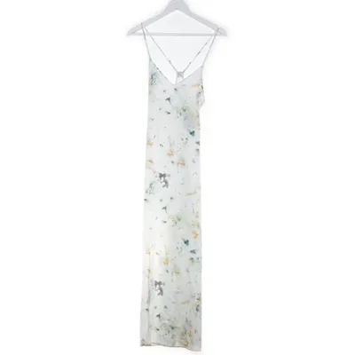 Långklänning (Vit, Grön) från Zara Polyester