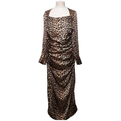Maxi dress (Black, Brown) from Ganni Elastane, Silk