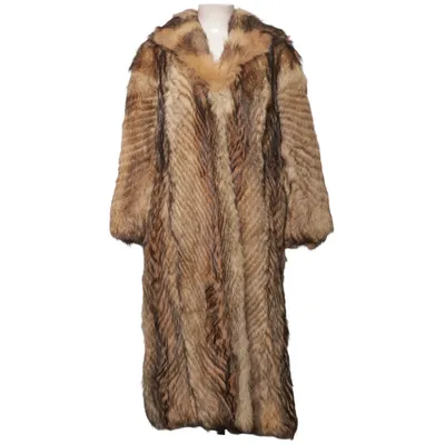 Manteau en fourrure (Marron, Beige) de Meico Fourrure