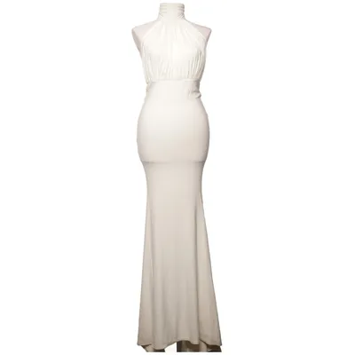 Maxikjole (Hvid) fra Club London Elastan, Polyester
